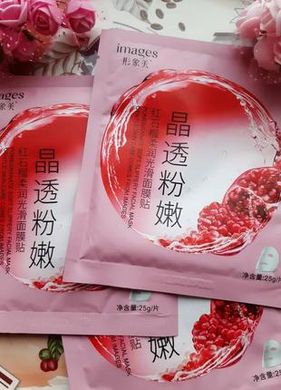 Тканинна маска, що омолоджує, з екстрактом граната Pomegranate Soft Slippery Facial Mask, Images 30 мл