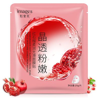 Тканинна маска, що омолоджує, з екстрактом граната Pomegranate Soft Slippery Facial Mask, Images 30 мл